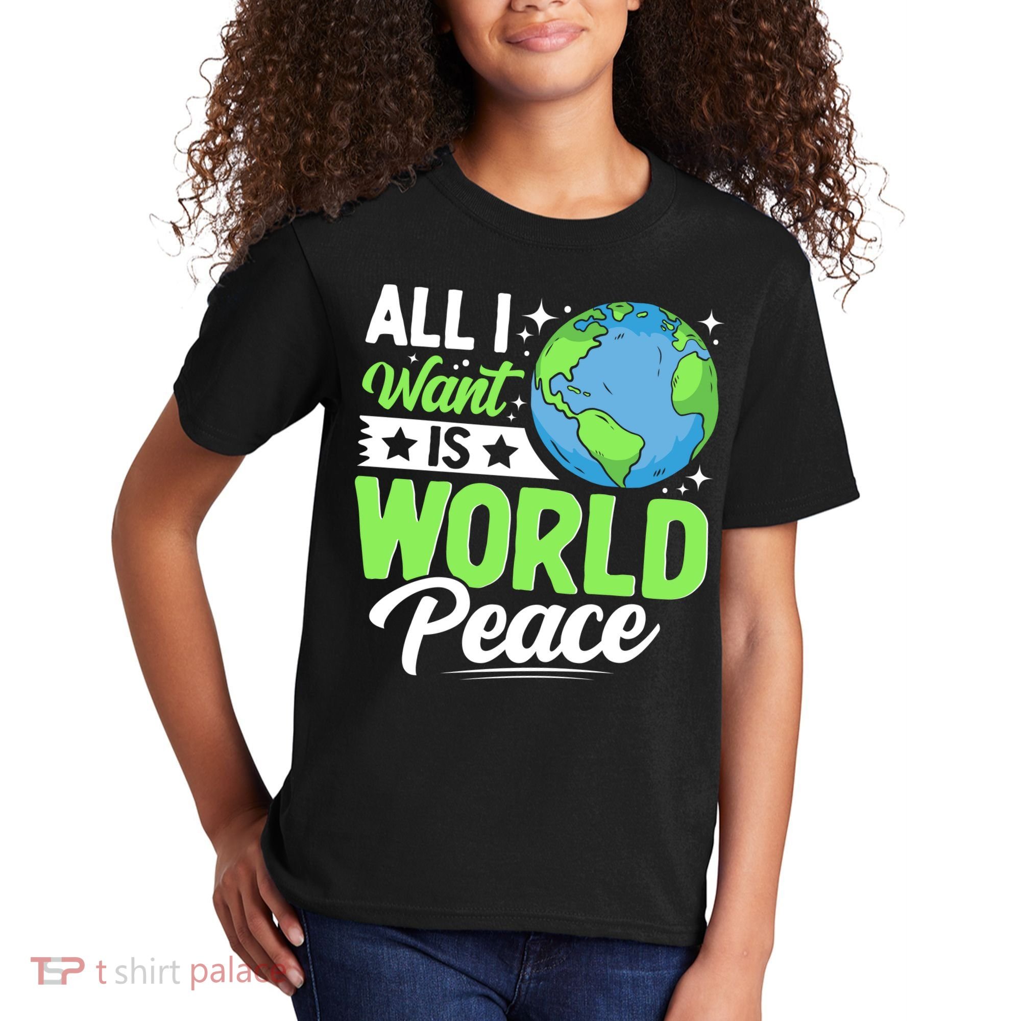 All I Want Is World Peace Graphic Kids T-Shirt