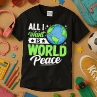 All I Want Is World Peace Graphic Kids T-Shirt thumb 3