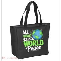 All I Want Is World Peace Graphic Tote Bag thumb 2