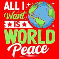 All I Want Is World Peace Graphic Santa Hat thumb 1