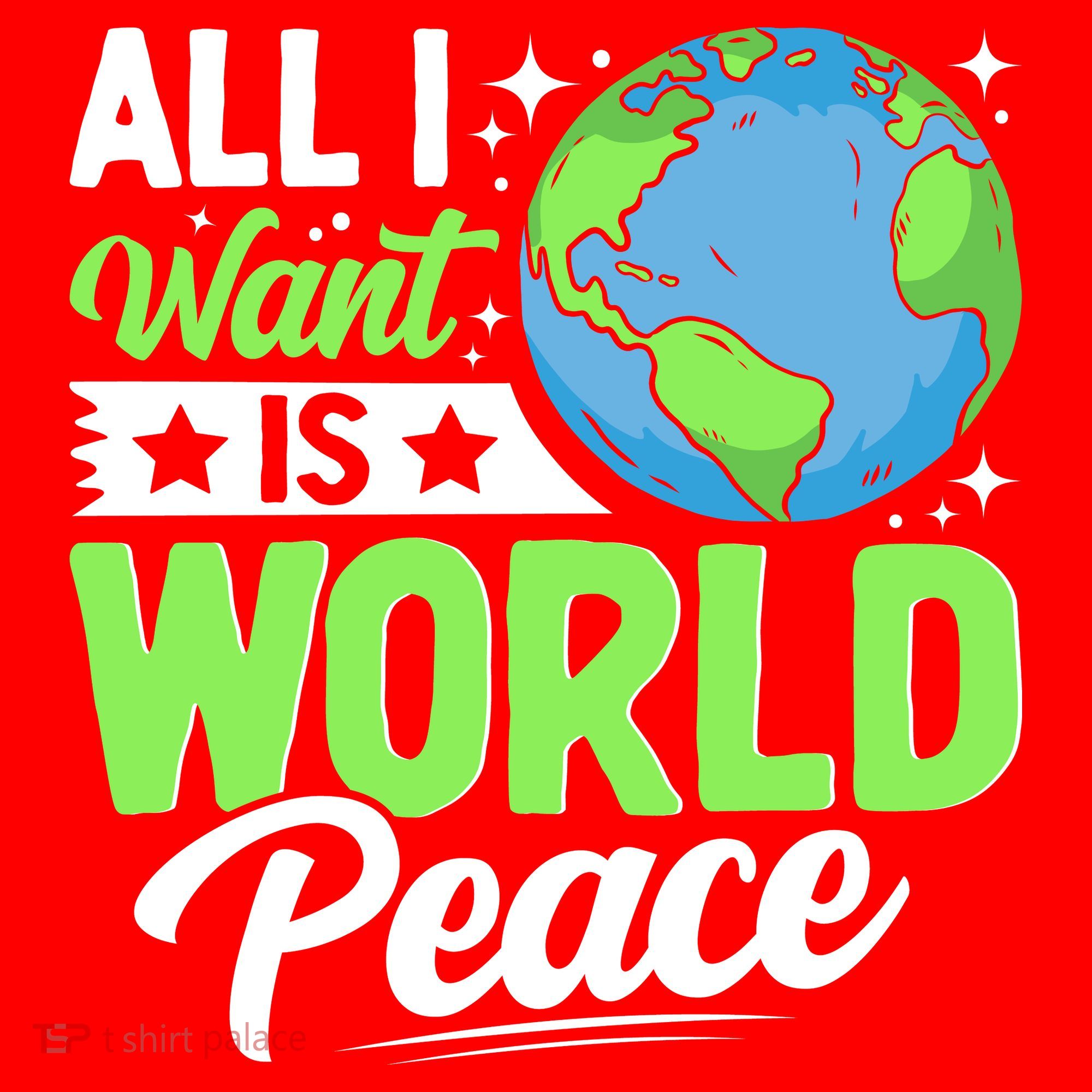All I Want Is World Peace Graphic Santa Hat