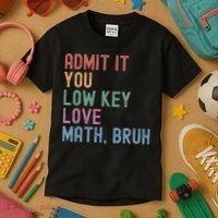 Admit It You Low Key Love Math Bruh Kids T-Shirt thumb 3