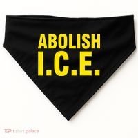 Abolish ICE Yellow Anti I.C.E USA-Made Doggie Bandana thumb 0