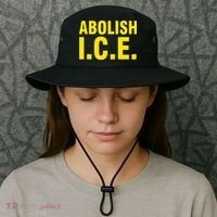 Abolish ICE Yellow Anti I.C.E Bucket Hat thumb 3