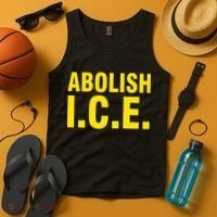 Abolish ICE Yellow Anti I.C.E Tank Top thumb 4