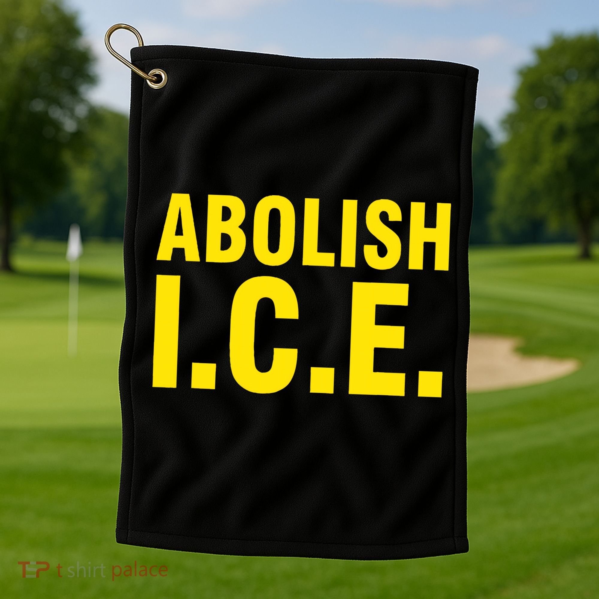 Abolish ICE Yellow Anti I.C.E Golf Towel