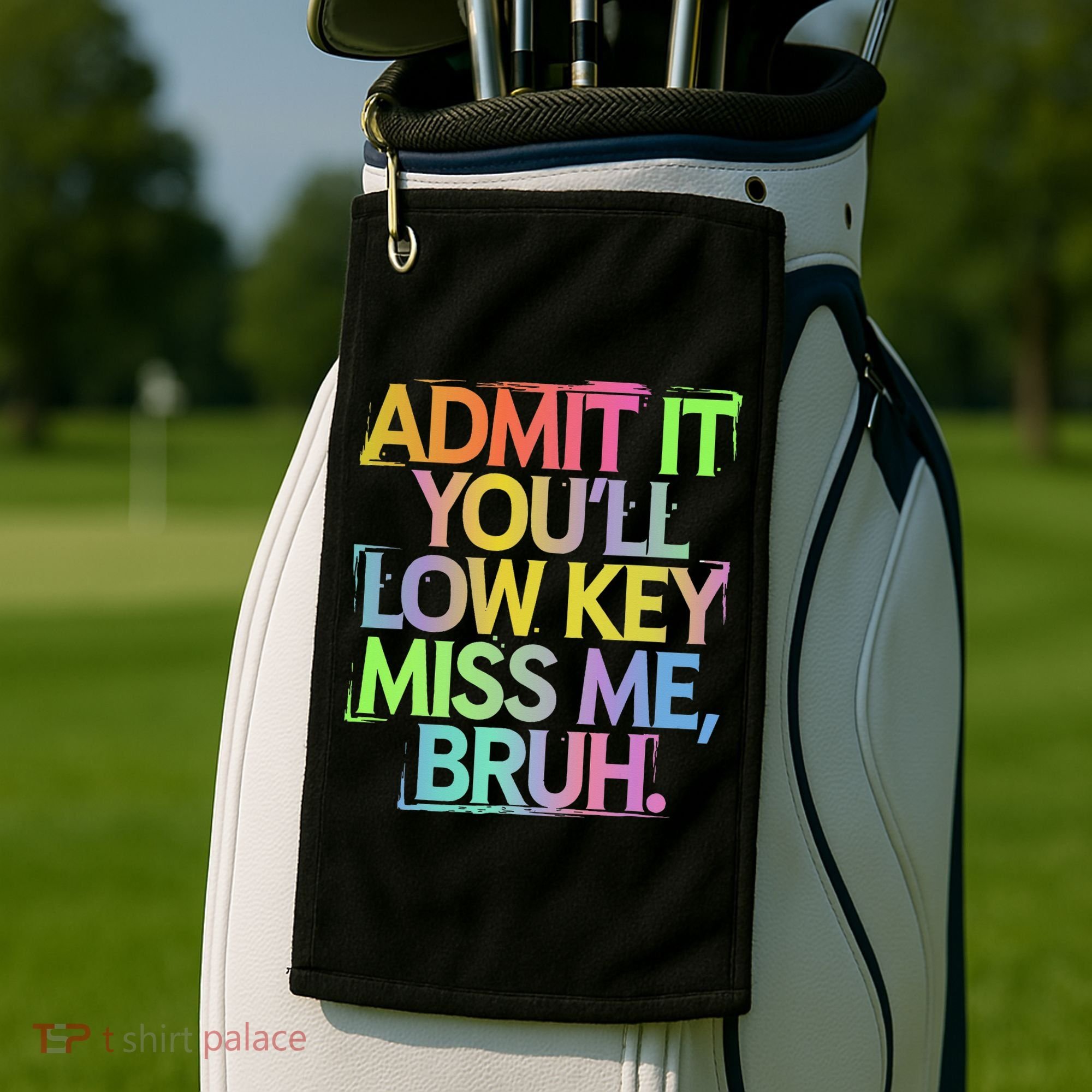 Admit It Youll Low Key Miss Me Bruh Funny Bruh Teacher Gift Golf Towel