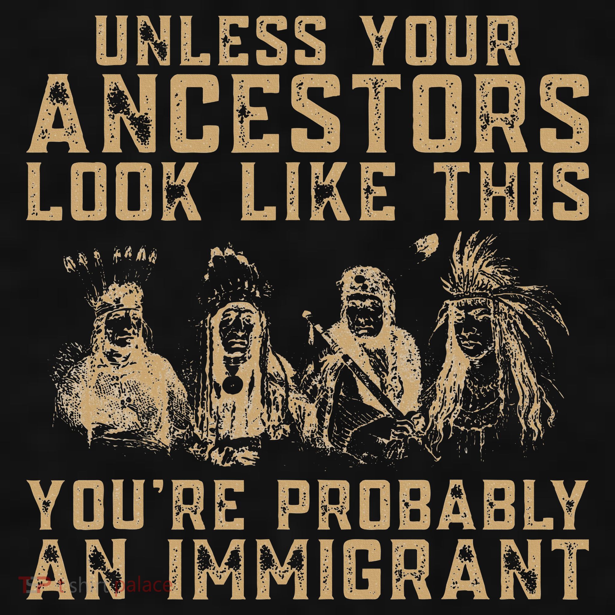 American Indian Youre Probably An Immigrant Ladies PosiCharge Tri-Blend Wicking Tank