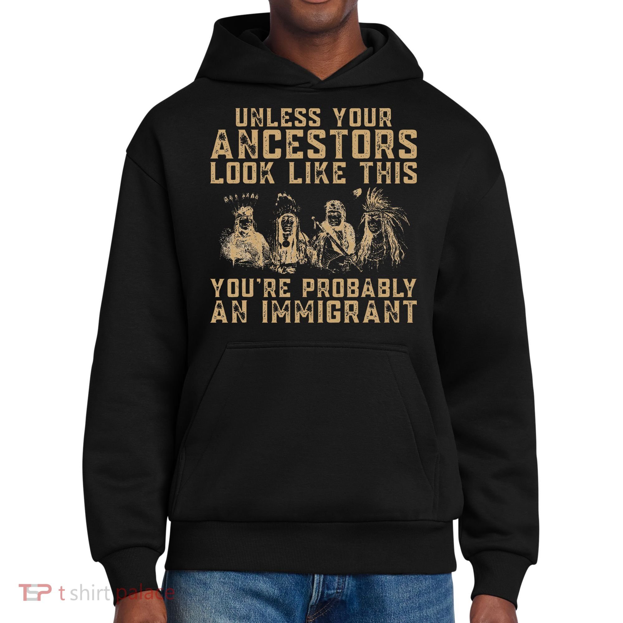 American Indian Youre Probably An Immigrant District V.I.T. Heavyweight Hoodie
