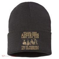 American Indian Youre Probably An Immigrant Sustainable Knit Beanie thumb 0