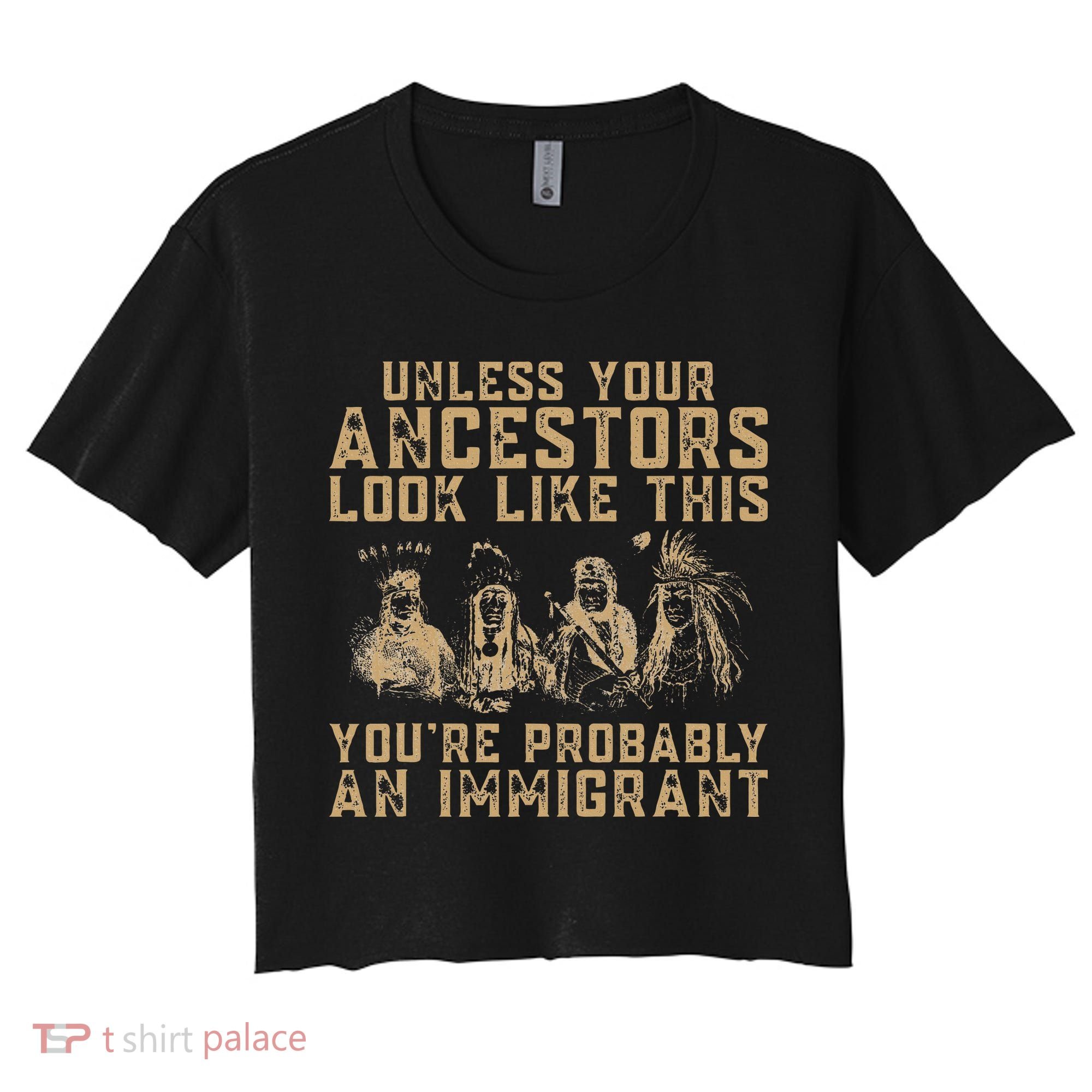 American Indian Youre Probably An Immigrant Women's Crop Top Tee