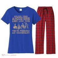 American Indian Youre Probably An Immigrant Women's Flannel Pajama Set thumb 0