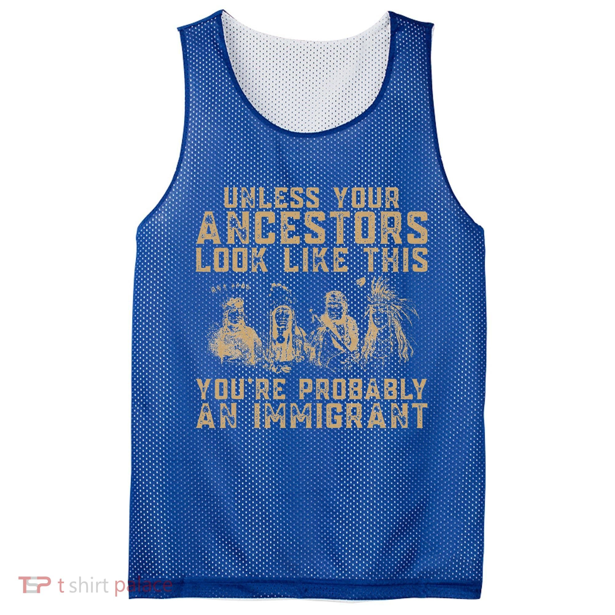 American Indian Youre Probably An Immigrant Mesh Reversible Basketball Jersey Tank