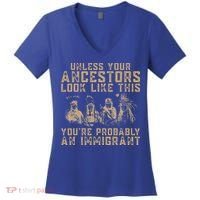 American Indian Youre Probably An Immigrant Women's V-Neck T-Shirt thumb 0