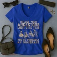 American Indian Youre Probably An Immigrant Women's V-Neck T-Shirt thumb 2