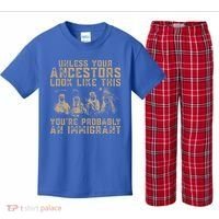 American Indian Youre Probably An Immigrant Kids Plaid Pajama Set thumb 0