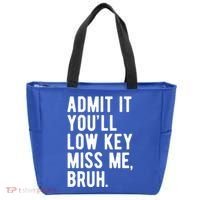 Admit It Youll Low Key Miss Me Bruh Funny Teacher Summer Tote Bag thumb 0