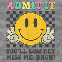  Admit It You'll Low Key Miss Me Bruh Graphic Teacher Toddler Hoodie thumb 2