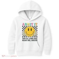  Admit It You'll Low Key Miss Me Bruh Graphic Teacher Kids Hoodie thumb 0
