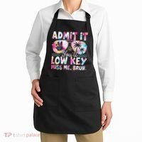 Admit It Youll Low Key Miss Me Bruh Tie Dye Beach Teacher Apron thumb 2