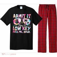 Admit It Youll Low Key Miss Me Bruh Tie Dye Beach Teacher Pajama Set thumb 0