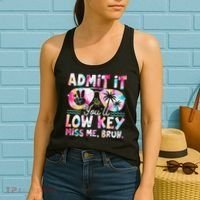 Admit It Youll Low Key Miss Me Bruh Tie Dye Beach Teacher Women's Tank Top thumb 2