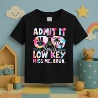 Admit It Youll Low Key Miss Me Bruh Tie Dye Beach Teacher Toddler T-Shirt thumb 3