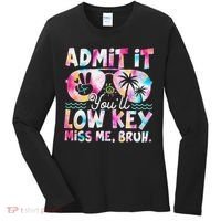 Admit It Youll Low Key Miss Me Bruh Tie Dye Beach Teacher Women's Long Sleeve Shirt thumb 0