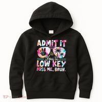 Admit It Youll Low Key Miss Me Bruh Tie Dye Beach Teacher Kids Hoodie thumb 0