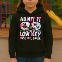 Admit It Youll Low Key Miss Me Bruh Tie Dye Beach Teacher Kids Hoodie thumb 3