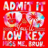 Admit It Youll Low Key Miss Me Bruh Tie Dye Beach Teacher Santa Hat thumb 1