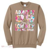 Admit It Youll Low Key Miss Me Bruh Tie Dye Beach Teacher Sweatshirt thumb 0