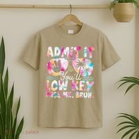 Admit It Youll Low Key Miss Me Bruh Tie Dye Beach Teacher T-Shirt thumb 2