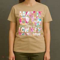 Admit It Youll Low Key Miss Me Bruh Tie Dye Beach Teacher T-Shirt thumb 4