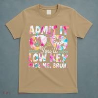 Admit It Youll Low Key Miss Me Bruh Tie Dye Beach Teacher T-Shirt thumb 5