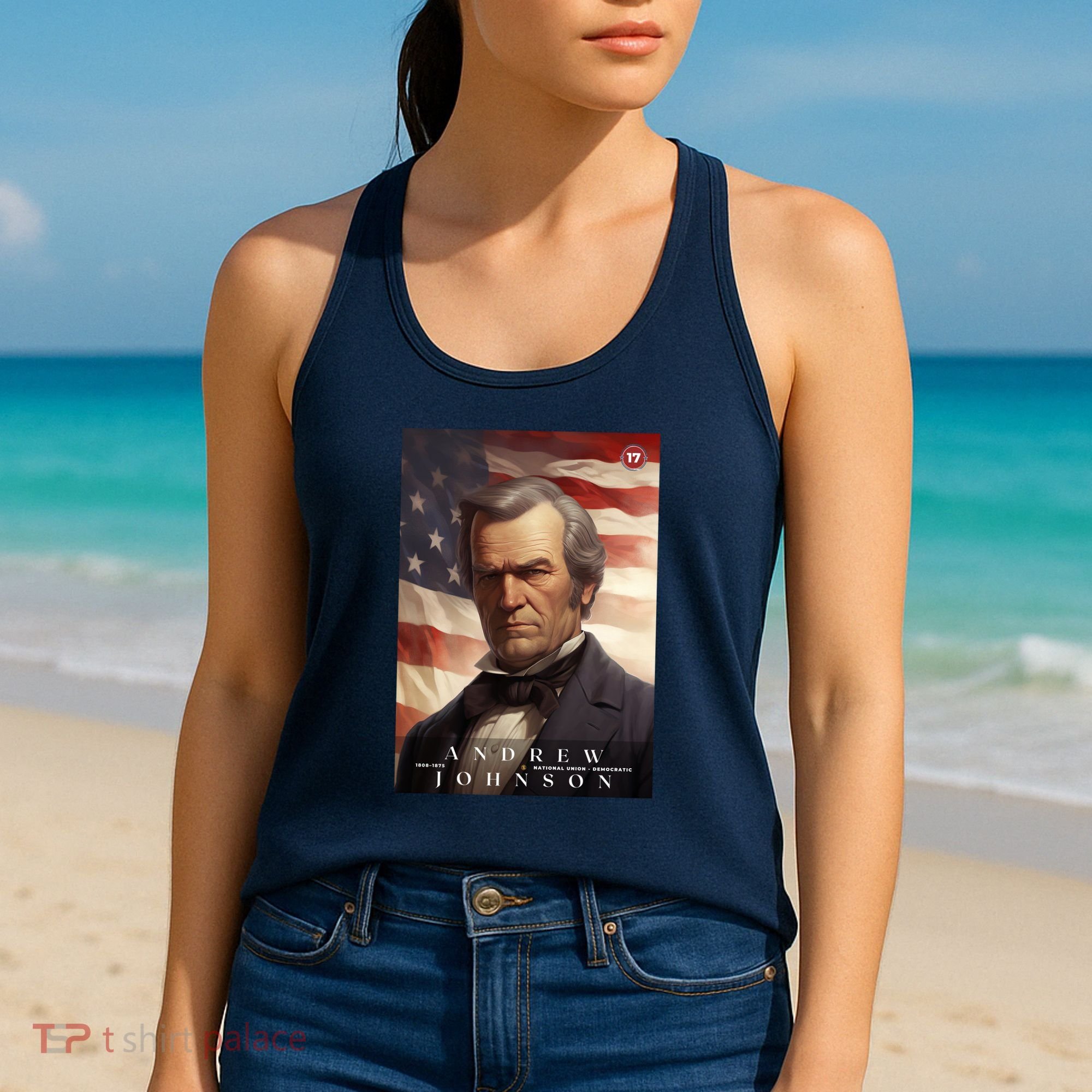 Andrew Johnson 17th President Of The United States Portrait Women's Tank Top