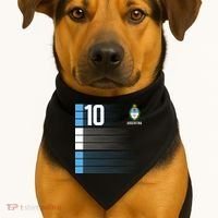 Argentina Jersey 10 Soccer World USA-Made Doggie Bandana thumb 1