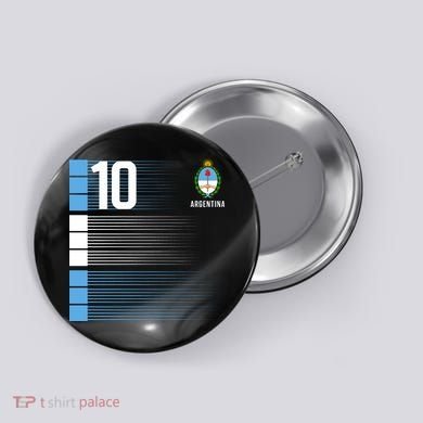Argentina Jersey 10 Soccer World Button