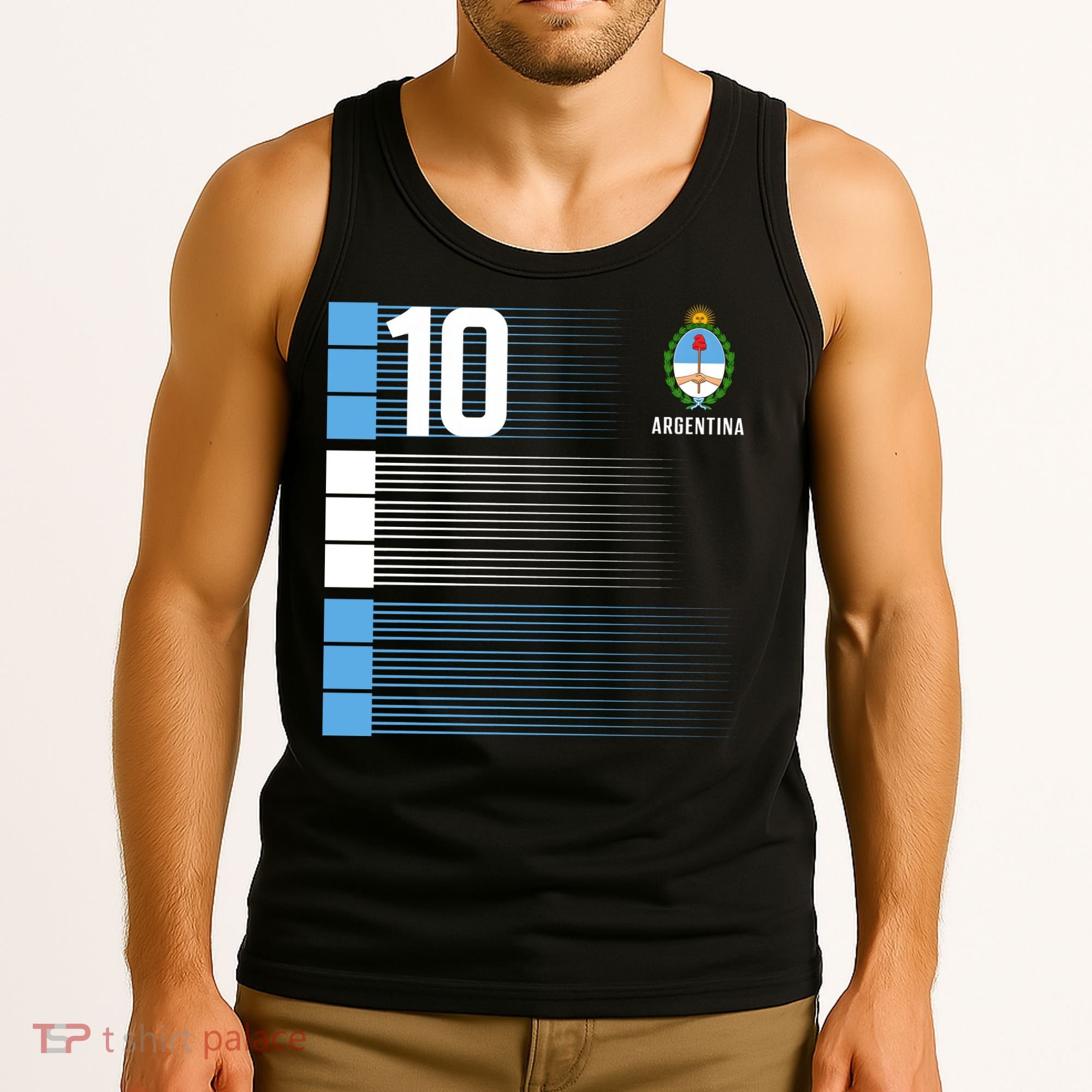 Argentina Jersey 10 Soccer World Tank Top