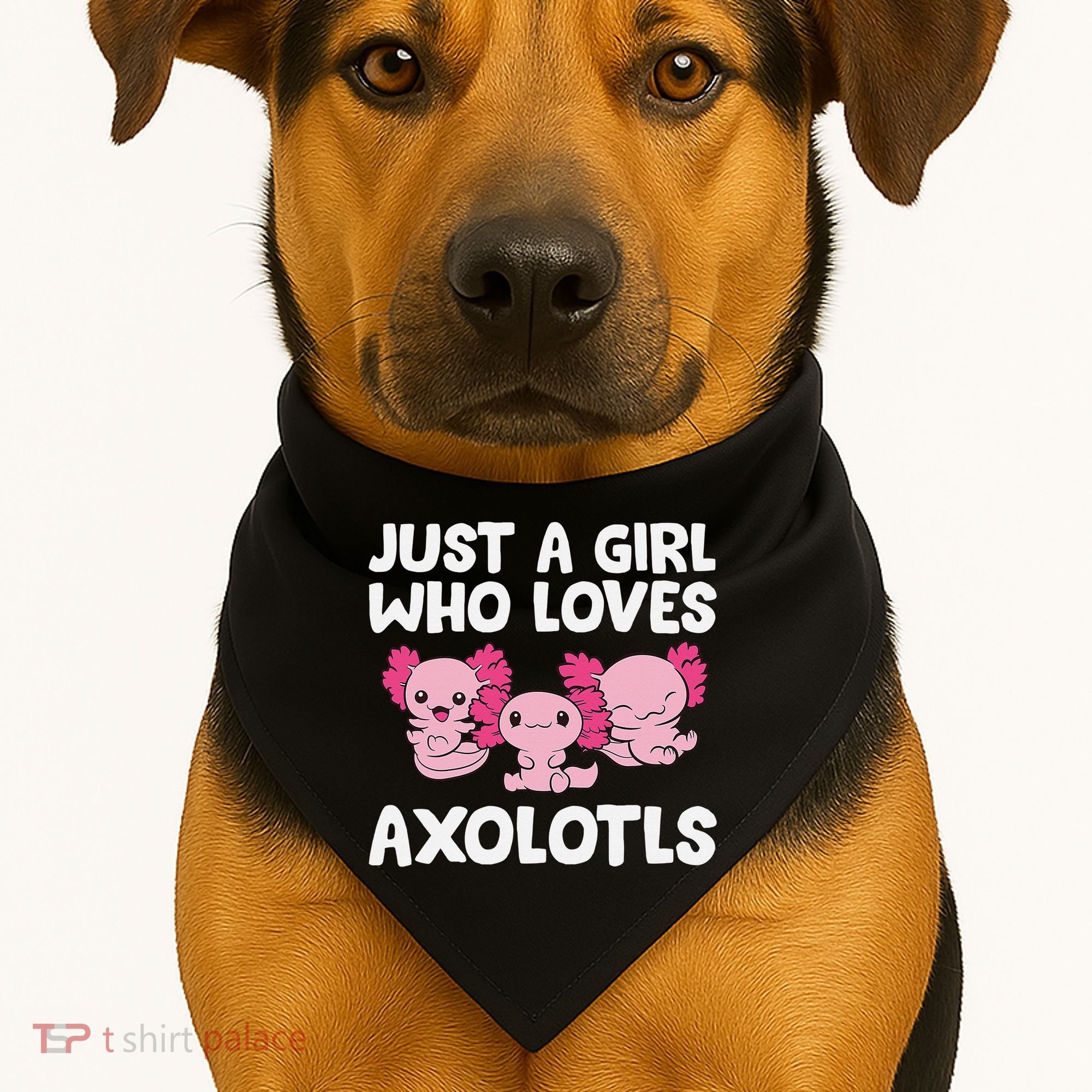 Axolotl  Just a  Who Loves Axolotls  USA-Made Doggie Bandana
