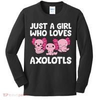 Axolotl  Just a  Who Loves Axolotls  Kids Long Sleeve Shirt thumb 0