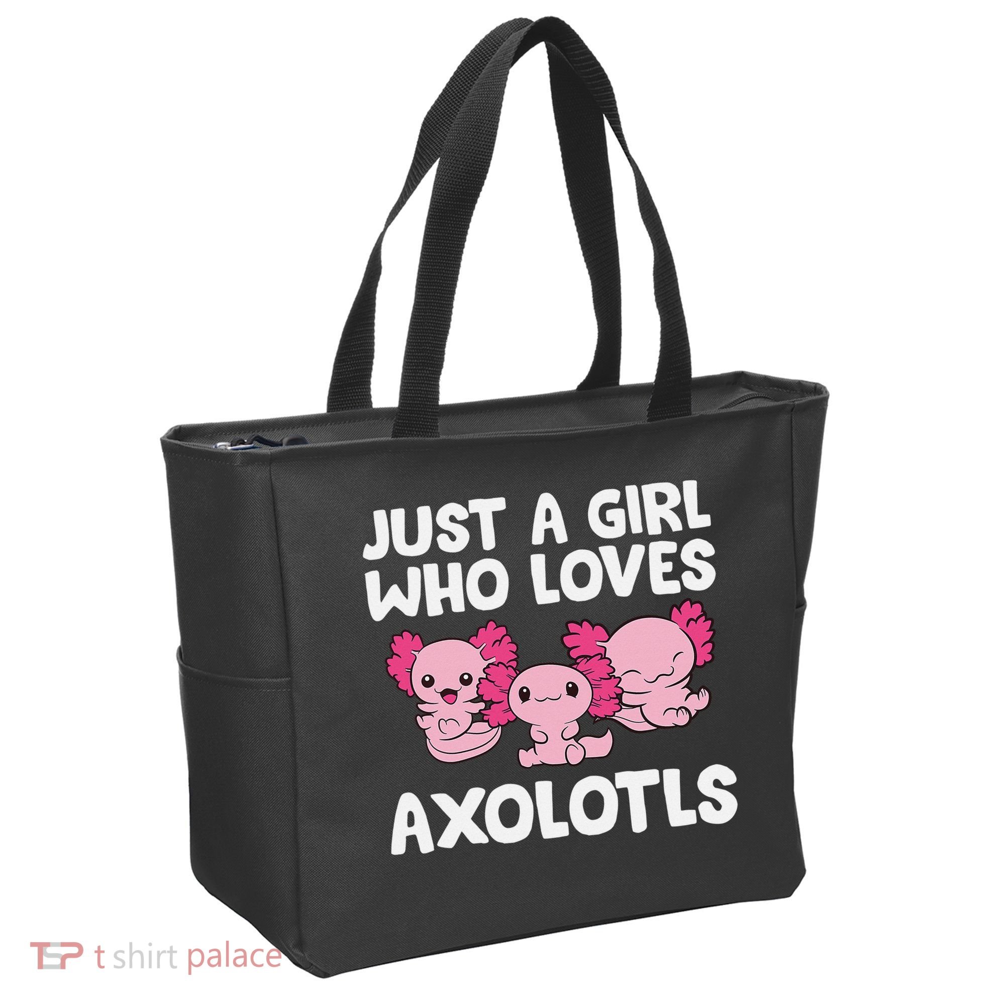 Axolotl  Just a  Who Loves Axolotls  Tote Bag