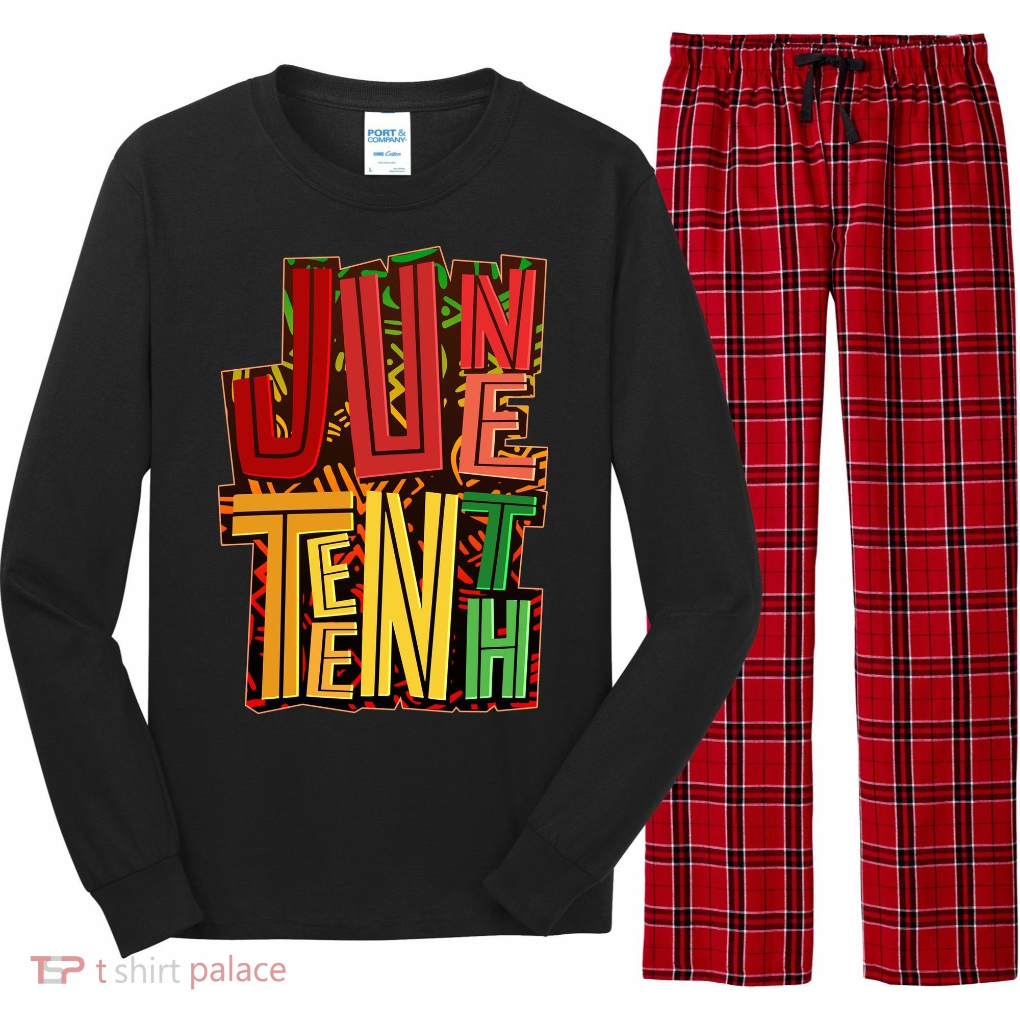 Abstract Juneteenth African Pattern Long Sleeve Pajama Set