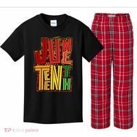 Abstract Juneteenth African Pattern Kids Plaid Pajama Set thumb 0