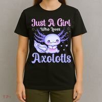 Axolotl Just a Girl Who Loves Axolotls T-Shirt thumb 4