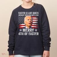 Anti Joe Biden Merry 4th Of Easter 4th Of July Women's Sweatshirt thumb 0