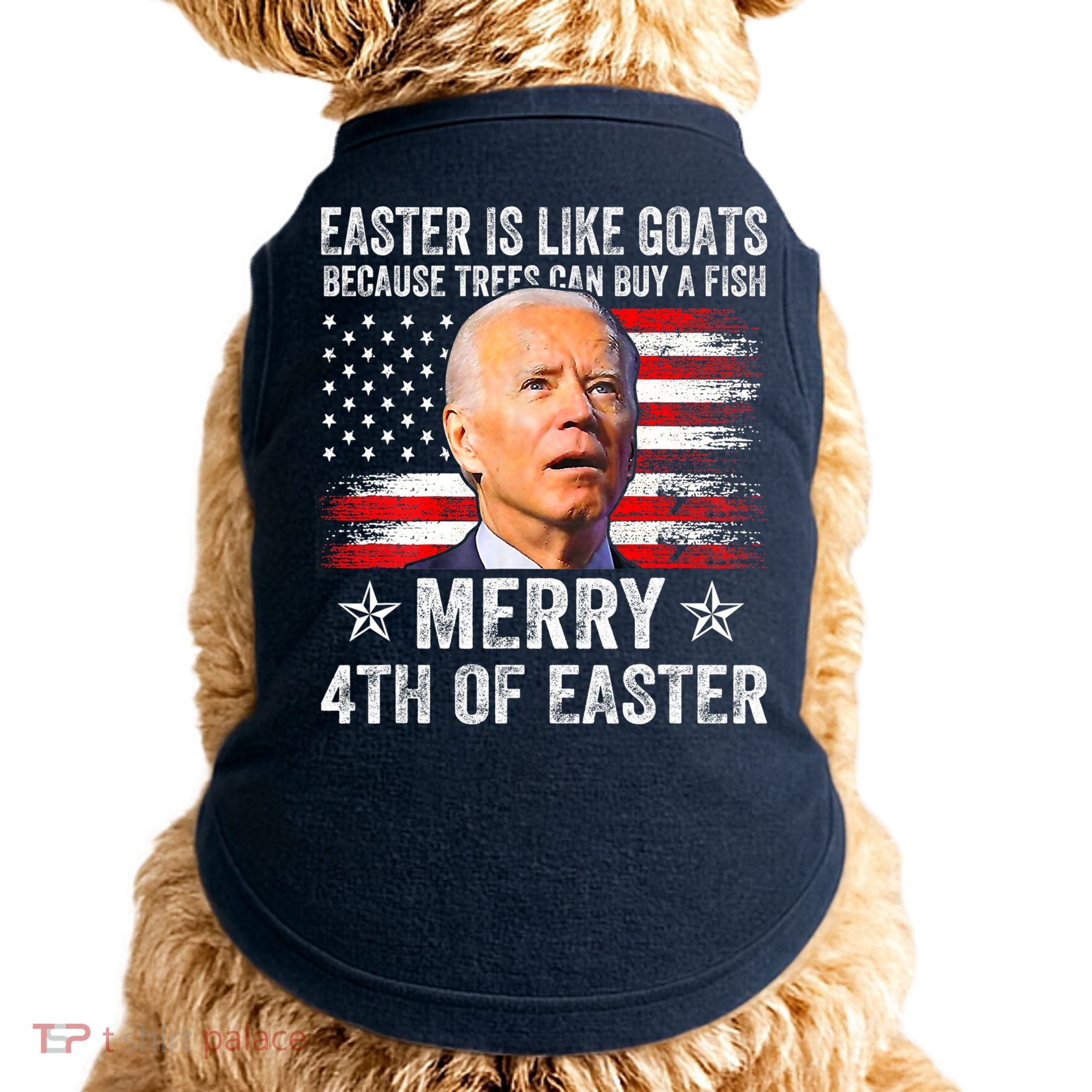 Anti Joe Biden Merry 4th Of Easter 4th Of July Doggie Tank