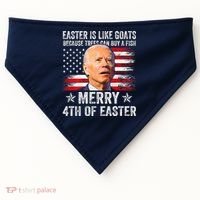 Anti Joe Biden Merry 4th Of Easter 4th Of July USA-Made Doggie Bandana thumb 0