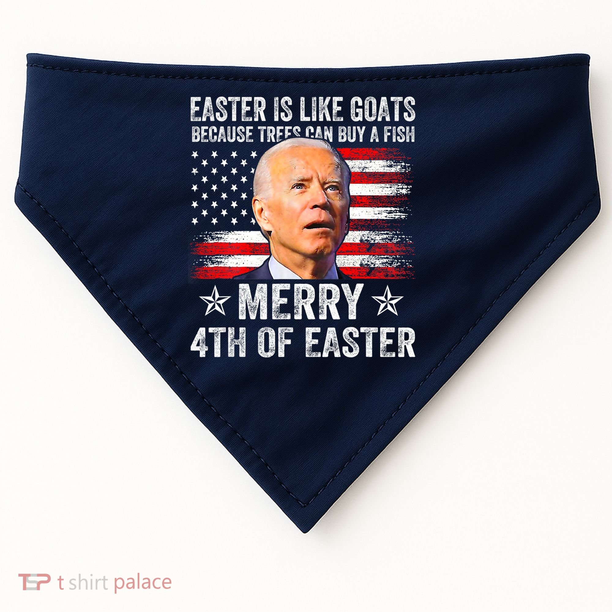 Anti Joe Biden Merry 4th Of Easter 4th Of July USA-Made Doggie Bandana