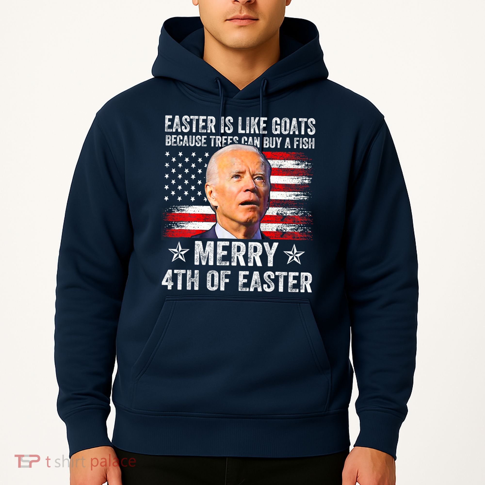 Anti Joe Biden Merry 4th Of Easter 4th Of July Hoodie